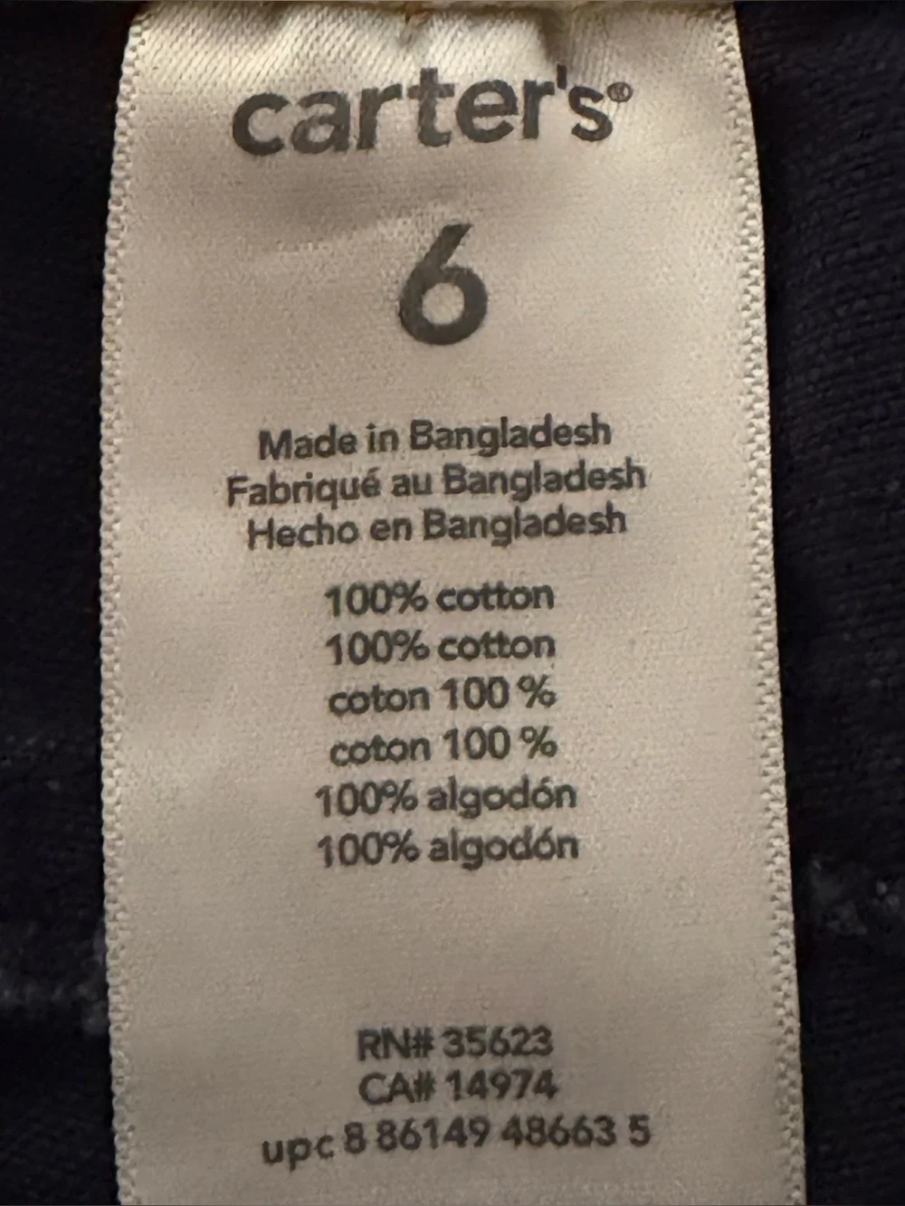Carter’s Boys Pants Size 6 Navy Blue Straight Leg Casual Dress Pants